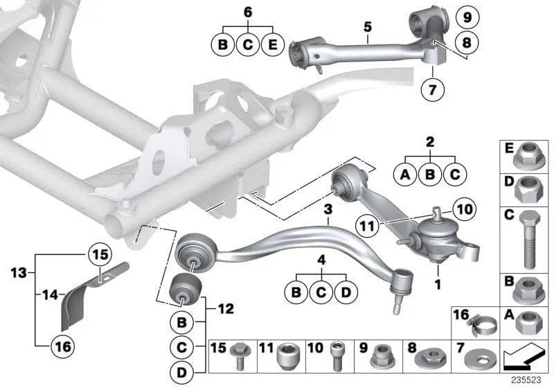 31122180523 31120439102 Front Lower Control Arm Bushing Kit - Image 6